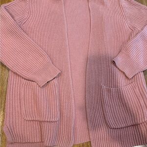 Madewell Pink Ribbed Cardigan